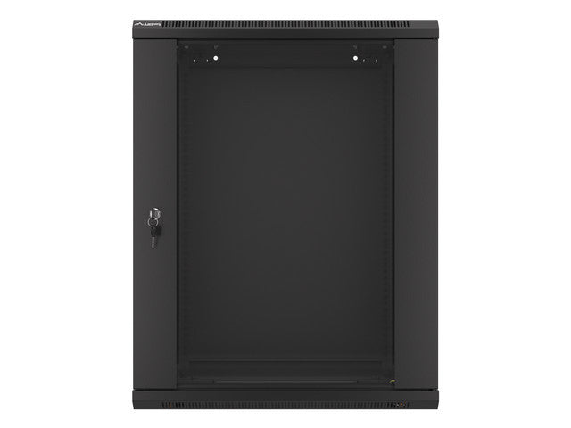 Lanberg wall-mounted installation rack cabinet 19'' 15U 600x450mm black (glass door)