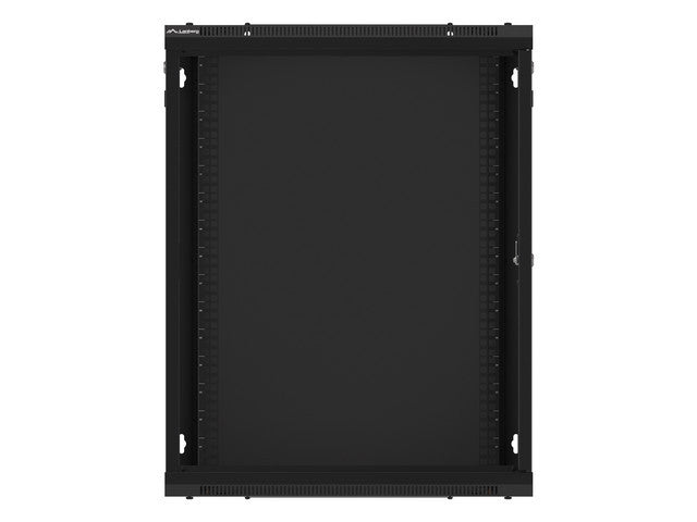 Lanberg wall-mounted installation rack cabinet 19'' 15U 600x450mm black (glass door)