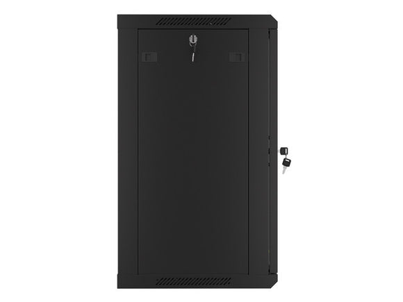 Lanberg wall-mounted installation rack cabinet 19'' 15U 600x450mm black (glass door)