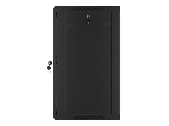 Lanberg wall-mounted installation rack cabinet 19'' 15U 600x450mm black (glass door)