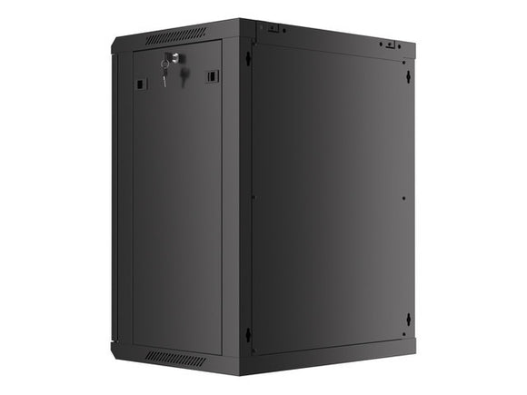 Szafa instalacyjna wisząca 19'' 15U 600X450mm czarna (drzwi      szklane)