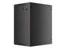 Lanberg wall-mounted installation rack cabinet 19'' 15U 600x450mm black (glass door)