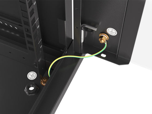 Lanberg wall-mounted installation rack cabinet 19'' 15U 600x450mm black (glass door)