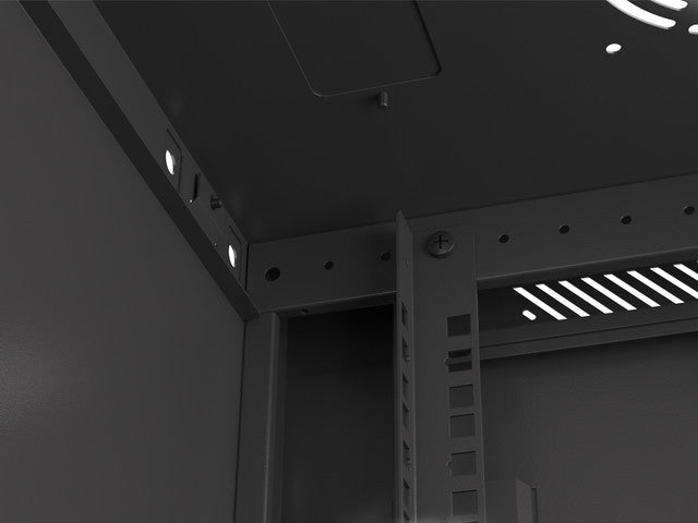 Lanberg wall-mounted installation rack cabinet 19'' 15U 600x450mm black (glass door)