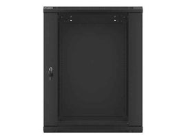 Szafa instalacyjna wisząca 19 cali 15U 600X600mm czarna (drzwi szklane)