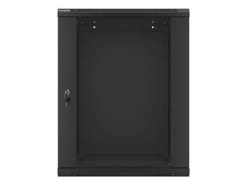 Szafa instalacyjna wisząca 19 cali 15U 600X600mm czarna (drzwi szklane)