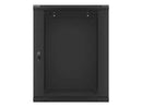 Lanberg wall-mounted installation rack cabinet 19'' 15U 600x600mm black (glass door)