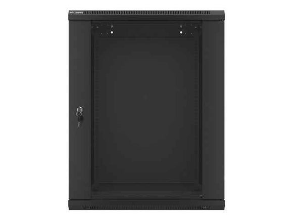 Lanberg wall-mounted installation rack cabinet 19'' 15U 600x600mm black (glass door)