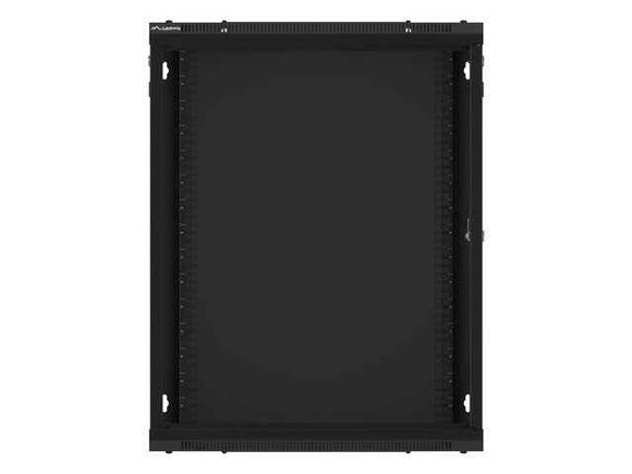 Lanberg wall-mounted installation rack cabinet 19'' 15U 600x600mm black (glass door)