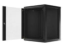 Lanberg wall-mounted installation rack cabinet 19'' 15U 600x600mm black (glass door)