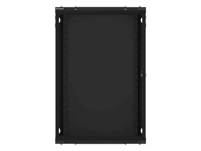 Lanberg wall-mounted installation rack cabinet 19'' 18U 600x450mm black (glass door)