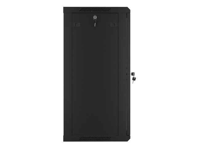 Lanberg wall-mounted installation rack cabinet 19'' 18U 600x450mm black (glass door)