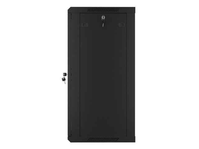 Lanberg wall-mounted installation rack cabinet 19'' 18U 600x450mm black (glass door)
