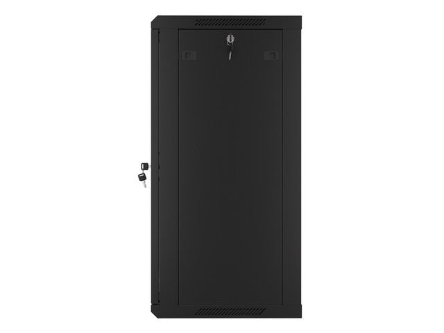 Lanberg wall-mounted installation rack cabinet 19'' 18U 600x450mm black (glass door)