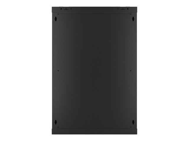 Lanberg wall-mounted installation rack cabinet 19'' 18U 600x450mm black (glass door)