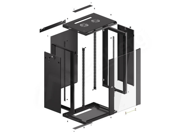 Lanberg WF01-6418-10B rack cabinet 18U Wall mounted rack Black