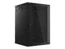 Lanberg | Rack cabinet 19" wall-mount 18U/600x600 (flat pack) with glass door | WF01-6618-10B | Black
