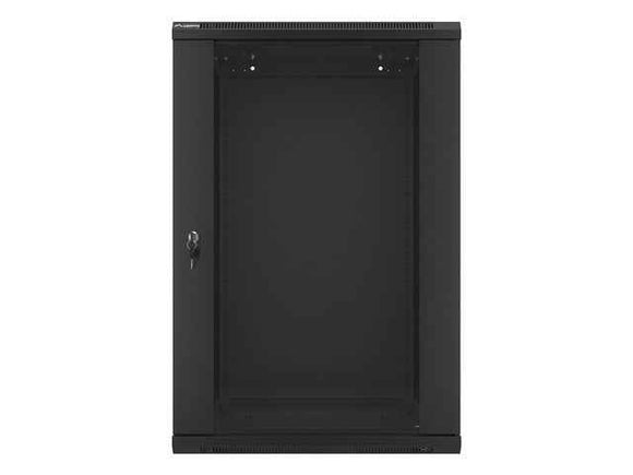 Lanberg | Rack cabinet 19" wall-mount 18U/600x600 (flat pack) with glass door | WF01-6618-10B | Black