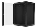 Lanberg | Rack cabinet 19" wall-mount 18U/600x600 (flat pack) with glass door | WF01-6618-10B | Black