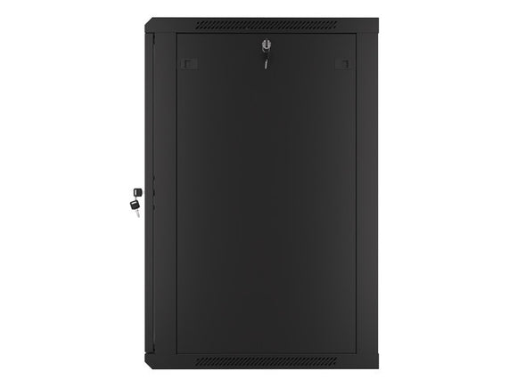 Lanberg wall-mounted installation rack cabinet 19'' 18U 600x600mm black (glass door)