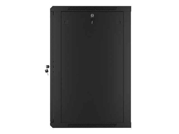 Lanberg | Rack cabinet 19" wall-mount 18U/600x600 (flat pack) with glass door | WF01-6618-10B | Black