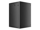Lanberg | Rack cabinet 19" wall-mount 18U/600x600 (flat pack) with glass door | WF01-6618-10B | Black