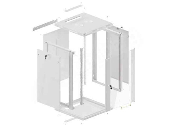 Lanberg | Rack cabinet 19" wall-mount 18U/600x600 (flat pack) | WF01-6618-10S | Grey