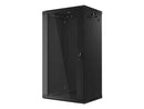 Lanberg | Rack cabinet 19" wall-mount 22U/600x450 (flat pack) with glass door | WF01-6422-10B | Black