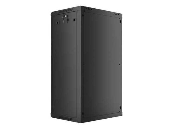 Lanberg | Rack cabinet 19" wall-mount 22U/600x450 (flat pack) with glass door | WF01-6422-10B | Black