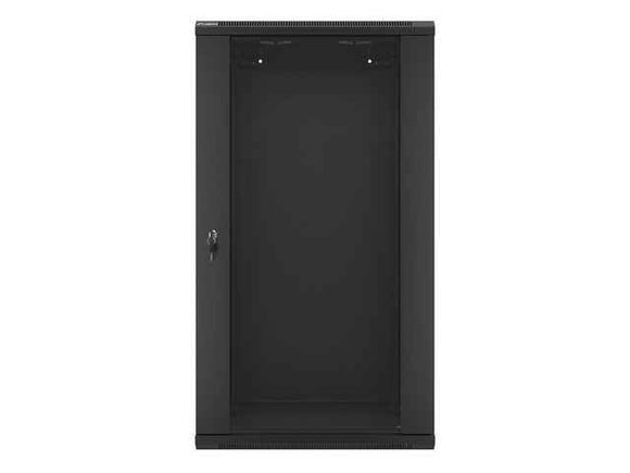 Lanberg | Rack cabinet 19" wall-mount 22U/600x450 (flat pack) with glass door | WF01-6422-10B | Black