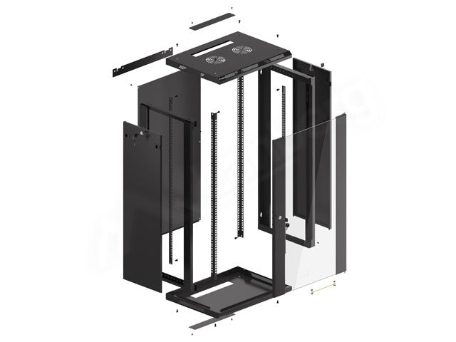Armoire rack Lanberg WF01-6422-10B 22U, montage mural, noir