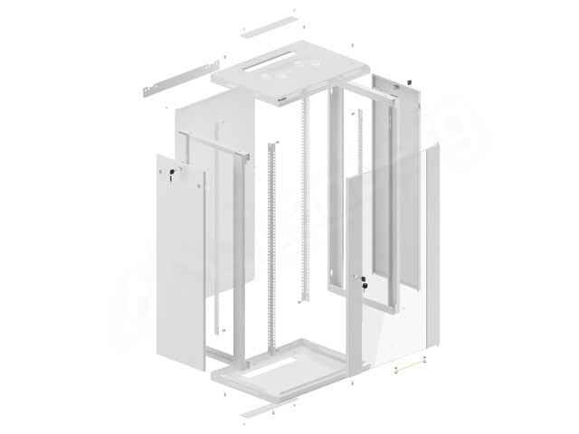 Baie rack murale Lanberg 19'' 22U 600x450mm Gris