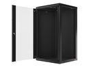 Lanberg wall-mounted installation rack cabinet 19'' 22U 600x600mm black (glass door)-11