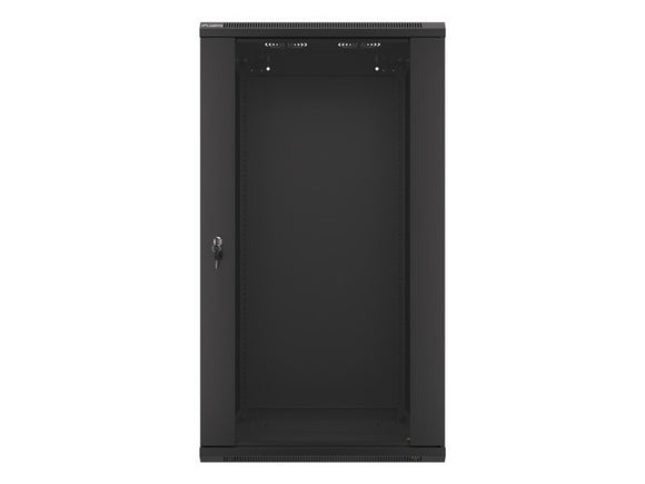 Lanberg wall-mounted installation rack cabinet 19'' 22U 600x600mm black (glass door)