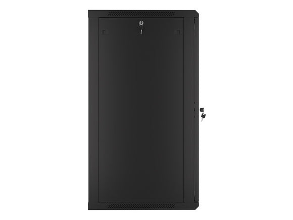 Lanberg wall-mounted installation rack cabinet 19'' 22U 600x600mm black (glass door)