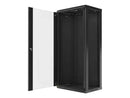 Szafa instalacyjna wisząca 19'' 27U 600X450mm czarna (drzwi szklane)