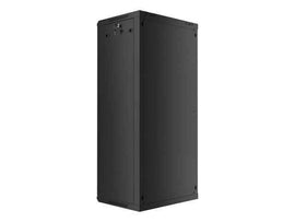 Szafa instalacyjna wisząca 19'' 27U 600X450mm czarna (drzwi szklane)