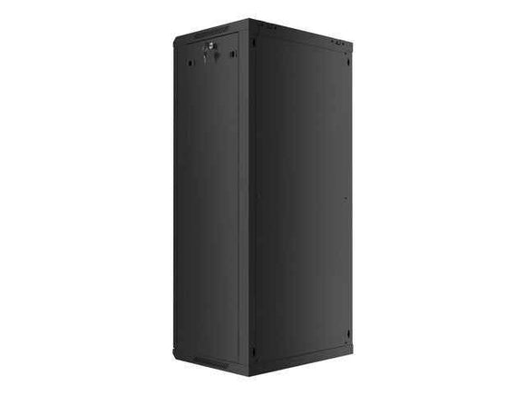 Szafa instalacyjna wisząca 19'' 27U 600X450mm czarna (drzwi szklane)
