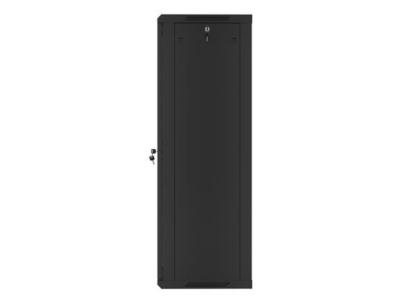 Szafa instalacyjna wisząca 19'' 27U 600X450mm czarna (drzwi szklane)