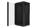 Lanberg wall-mounted installation rack cabinet 19'' 27U 600x600mm black (glass door)