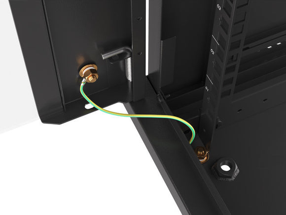 Lanberg wall-mounted installation rack cabinet 19'' 27U 600x600mm black (glass door)