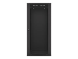 Lanberg wall-mounted installation rack cabinet 19'' 27U 600x600mm black (glass door) - 0