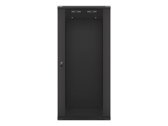 Lanberg wall-mounted installation rack cabinet 19'' 27U 600x600mm black (glass door)