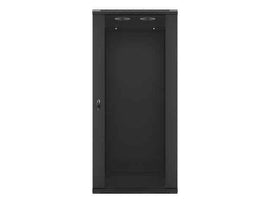 Lanberg wall-mounted installation rack cabinet 19'' 27U 600x600mm black (glass door)