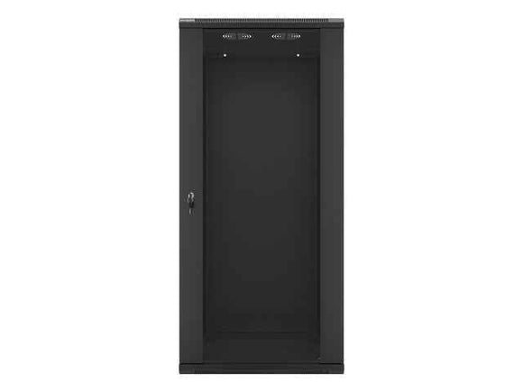 Lanberg wall-mounted installation rack cabinet 19'' 27U 600x600mm black (glass door)
