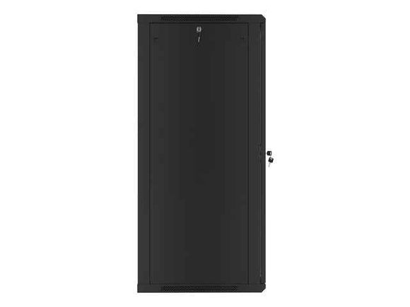 Lanberg wall-mounted installation rack cabinet 19'' 27U 600x600mm black (glass door)