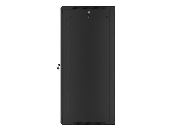Lanberg wall-mounted installation rack cabinet 19'' 27U 600x600mm black (glass door)