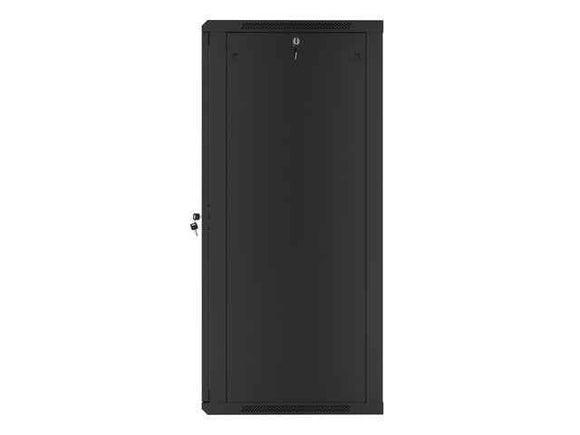 Lanberg wall-mounted installation rack cabinet 19'' 27U 600x600mm black (glass door)