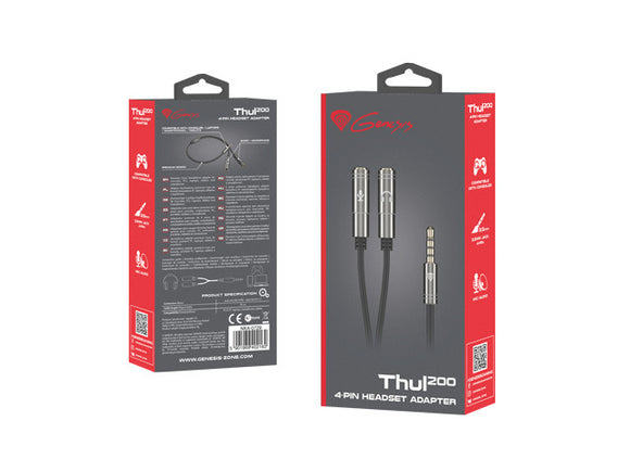 Adaptateur Genesis 3,5 mm mâle - 3,5 mm femelle x 2 argent