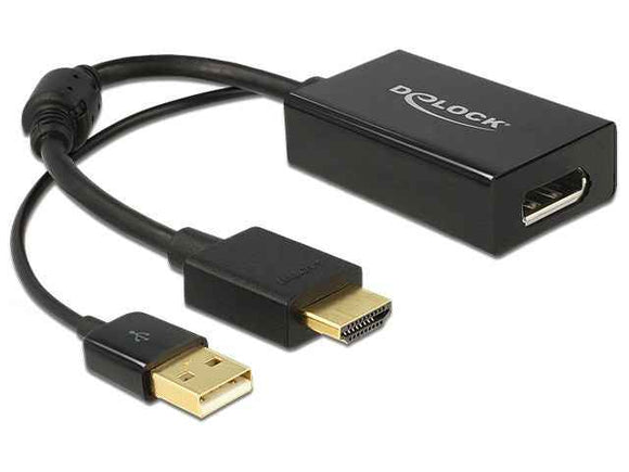 Delock HDMI (M) to DP (F) | HDMI - DisplayPort | Max 4096x2160 30Hz | Black